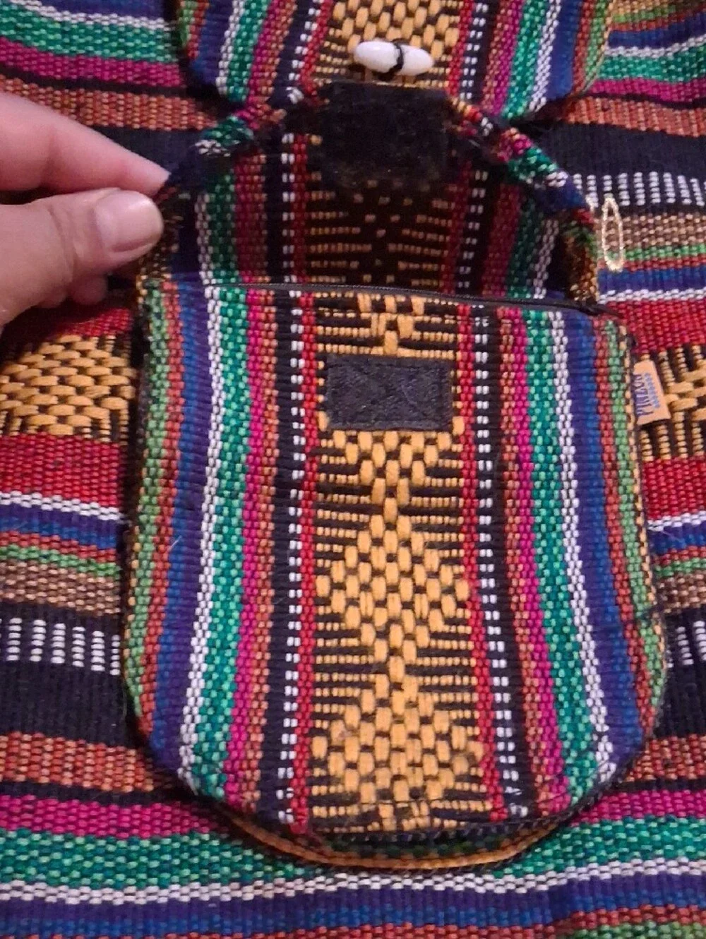 Handwoven Multicolor Stripe Women’s Backpack